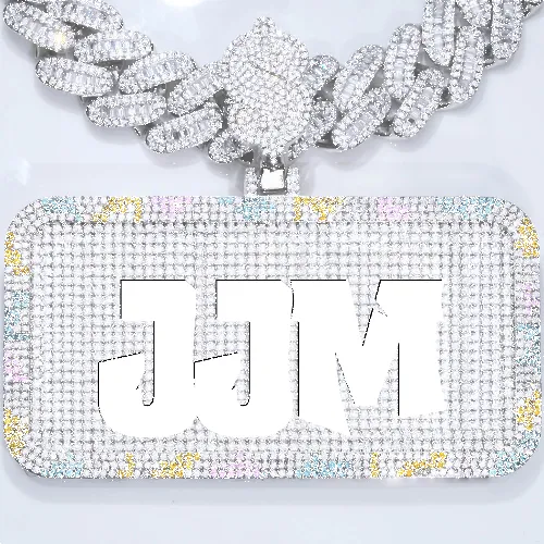 CUSTOM LETTER NECKLACE 3D COLORFUL SQUARE sold by The GUU Shop