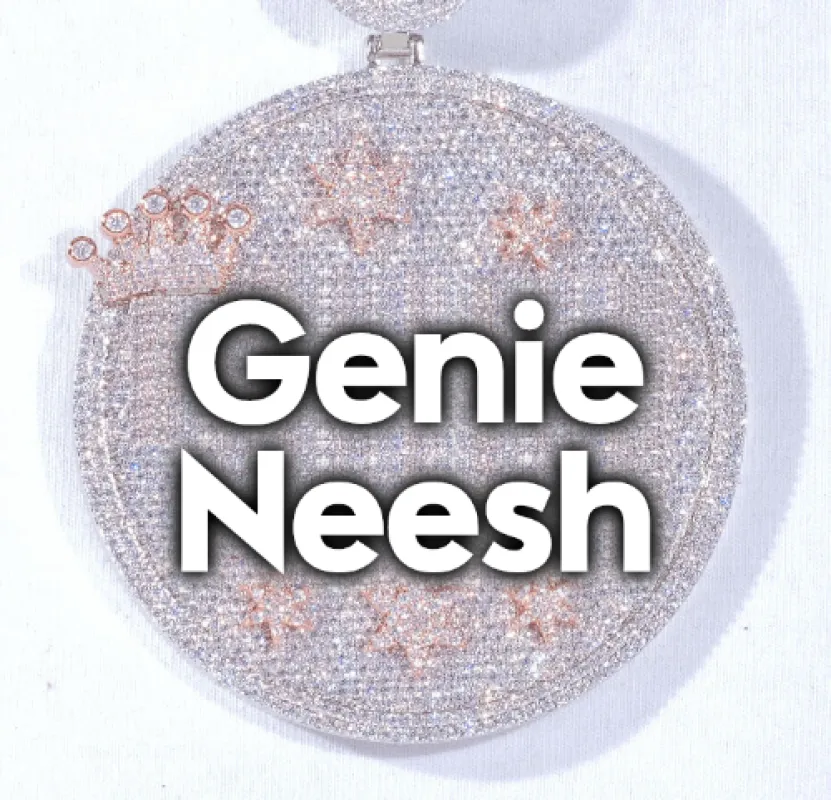 CUSTOM LETTER NECKLACE 3D BIG CROWN DISC sold by The GUU Shop