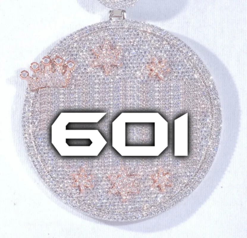 CUSTOM LETTER NECKLACE 3D BIG CROWN DISC made by The GUU Shop