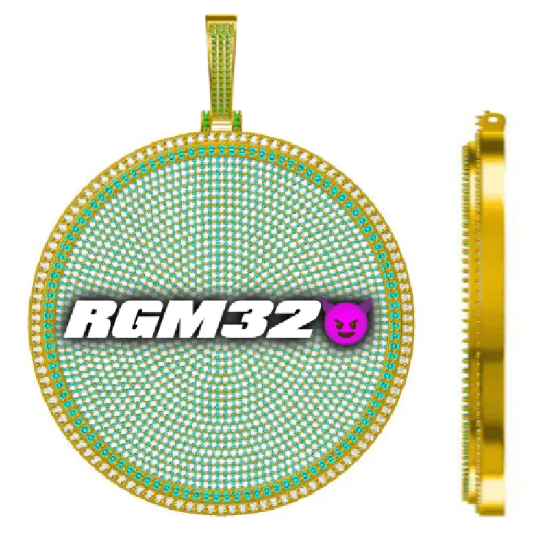 CUSTOM LETTER NECKLACE 3D BIG DISC sold by The GUU Shop