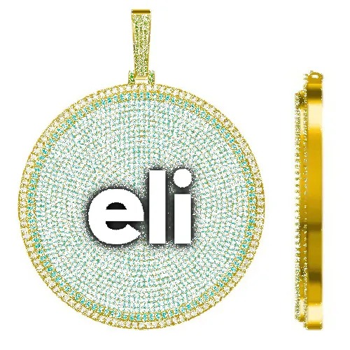 CUSTOM LETTER NECKLACE 3D BIG DISC sold by The GUU Shop