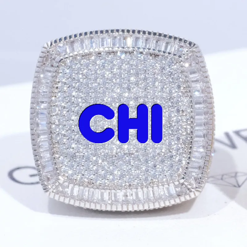 CUSTOM LETTER 3D ICED RING sold by The GUU Shop