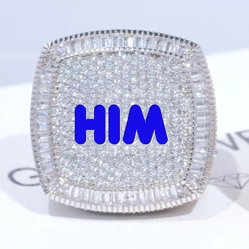 CUSTOM LETTER 3D ICED RING sold by The GUU Shop