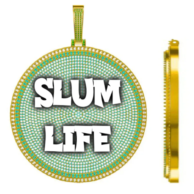 CUSTOM LETTER NECKLACE 3D BIG DISC sold by The GUU Shop