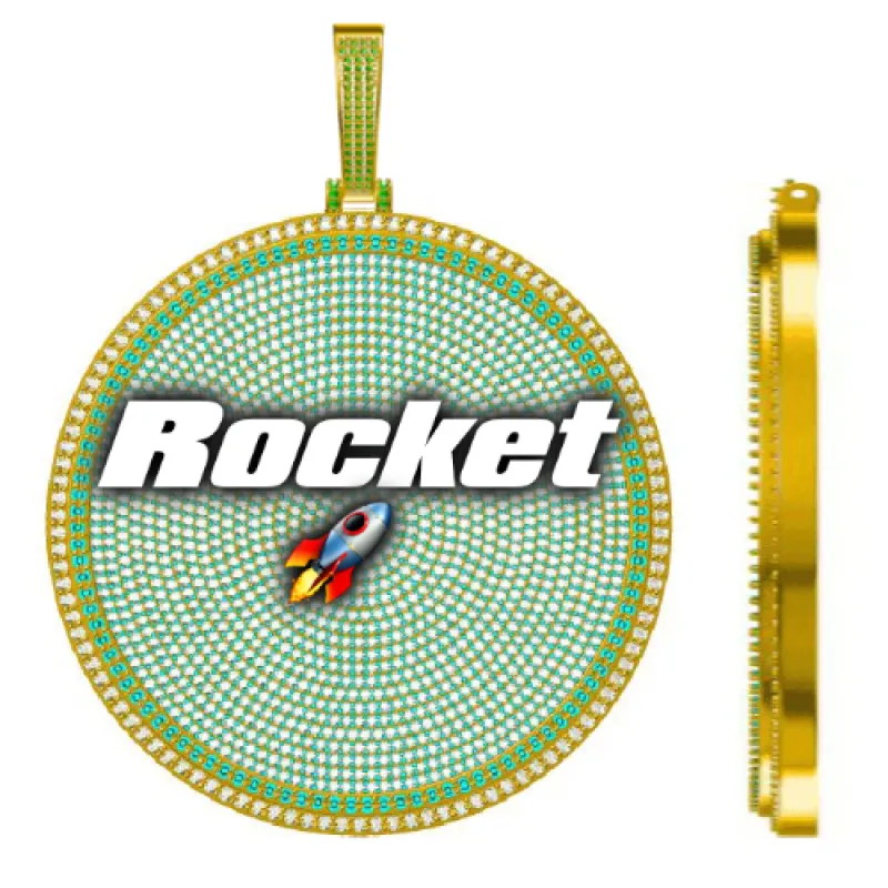 CUSTOM LETTER NECKLACE 3D BIG DISC sold by The GUU Shop