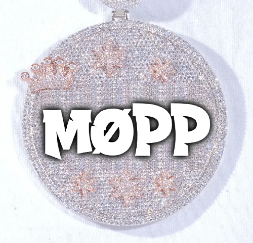 CUSTOM LETTER NECKLACE 3D BIG CROWN DISC sold by The GUU Shop