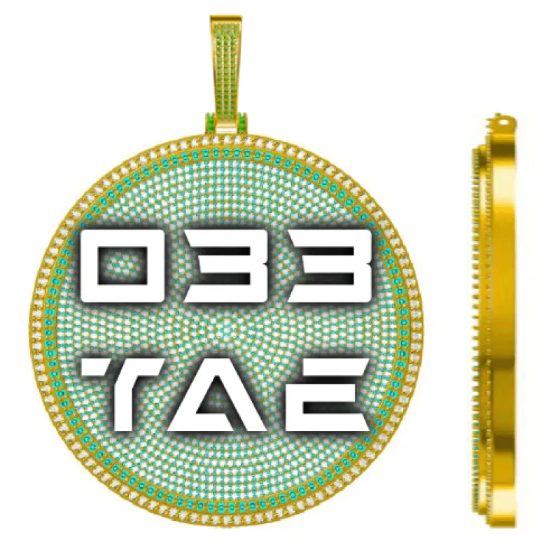 CUSTOM LETTER NECKLACE 3D BIG DISC sold by The GUU Shop