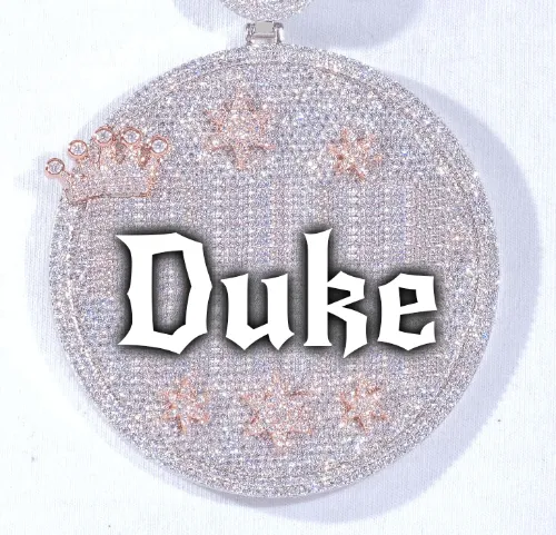 CUSTOM LETTER NECKLACE 3D BIG CROWN DISC sold by The GUU Shop