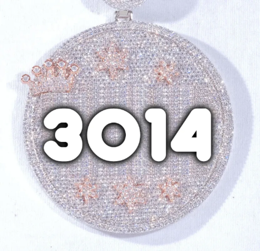 CUSTOM LETTER NECKLACE 3D BIG CROWN DISC sold by The GUU Shop