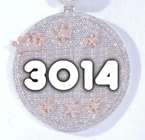 CUSTOM LETTER NECKLACE 3D BIG CROWN DISC sold by The GUU Shop