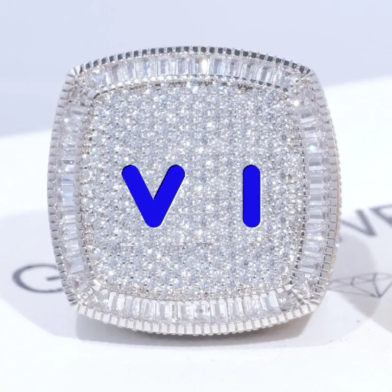 CUSTOM LETTER 3D ICED RING sold by The GUU Shop