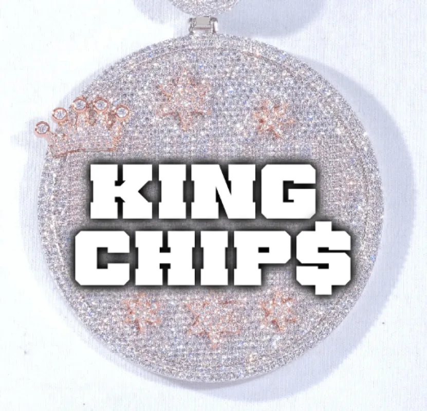 CUSTOM LETTER NECKLACE 3D BIG CROWN DISC sold by The GUU Shop