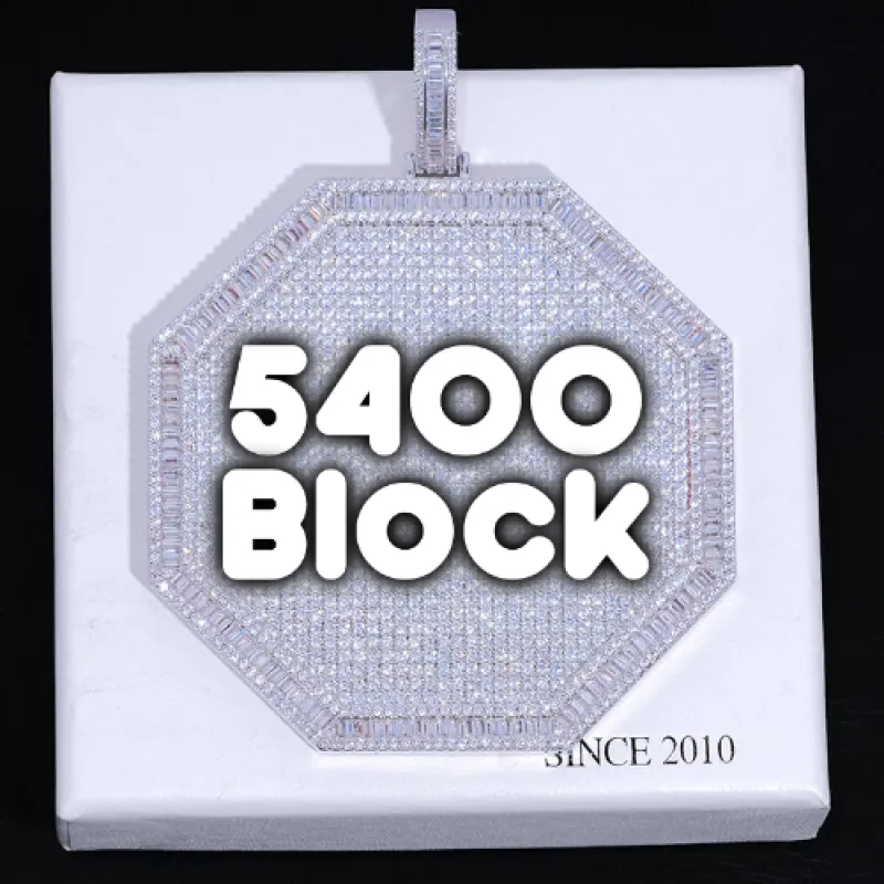 CUSTOM LETTER NECKLACE 3D BIG OCTAGON sold by The GUU Shop