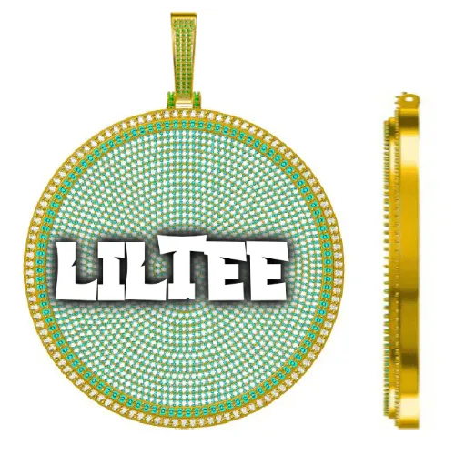 CUSTOM LETTER NECKLACE 3D BIG DISC sold by The GUU Shop