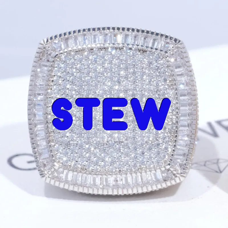CUSTOM LETTER 3D ICED RING sold by The GUU Shop