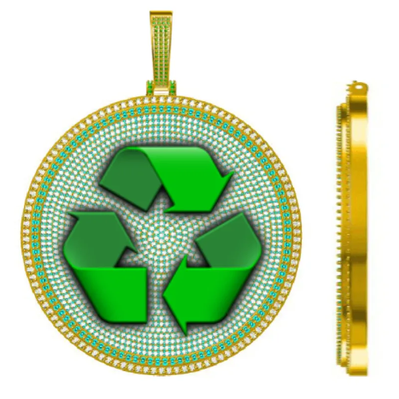 CUSTOM LETTER NECKLACE 3D BIG DISC sold by The GUU Shop