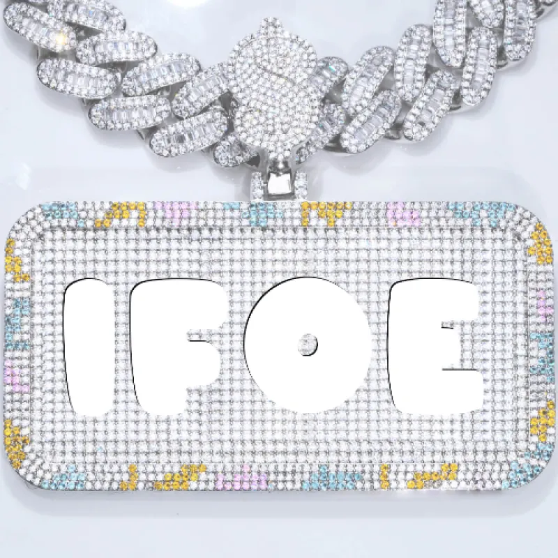 CUSTOM LETTER NECKLACE 3D COLORFUL SQUARE sold by The GUU Shop