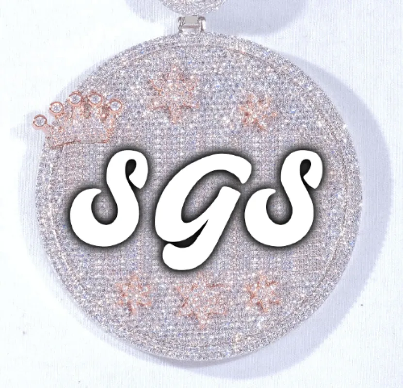 CUSTOM LETTER NECKLACE 3D BIG CROWN DISC sold by The GUU Shop