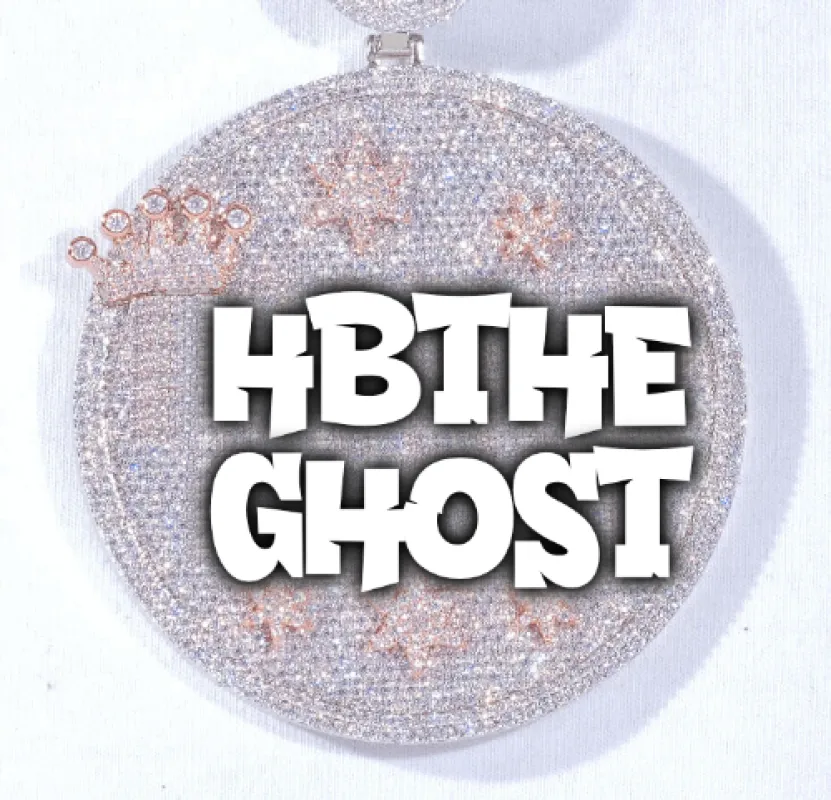 CUSTOM LETTER NECKLACE 3D BIG CROWN DISC sold by The GUU Shop