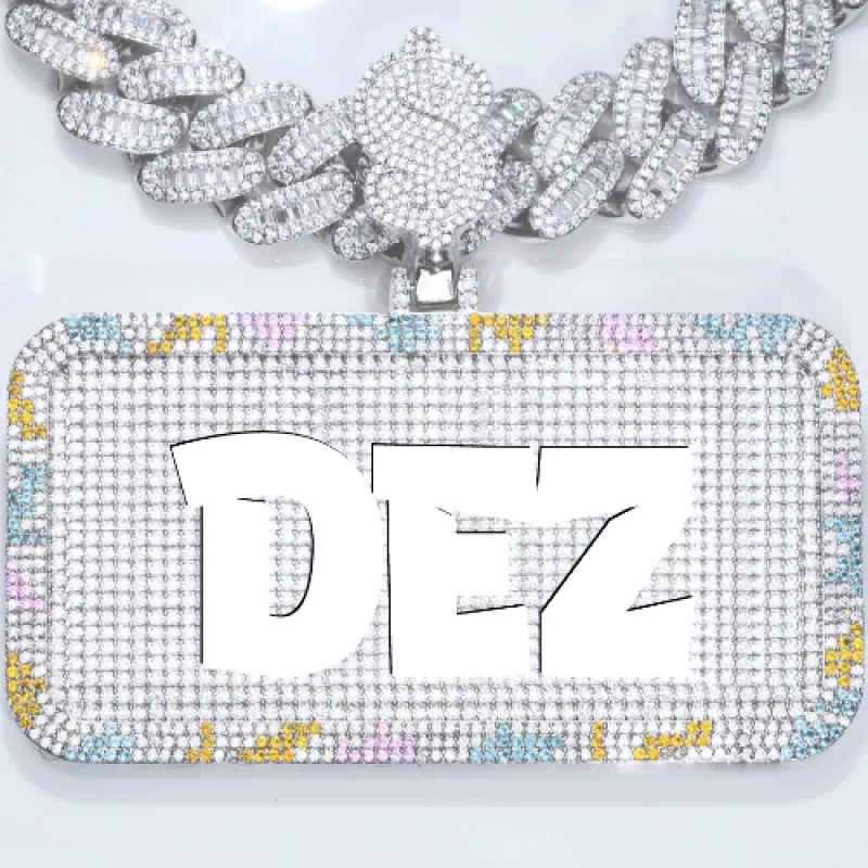 CUSTOM LETTER NECKLACE 3D COLORFUL SQUARE sold by The GUU Shop