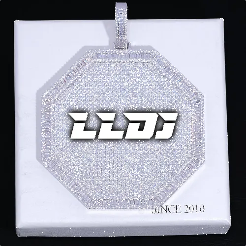 CUSTOM LETTER NECKLACE 3D BIG OCTAGON sold by The GUU Shop
