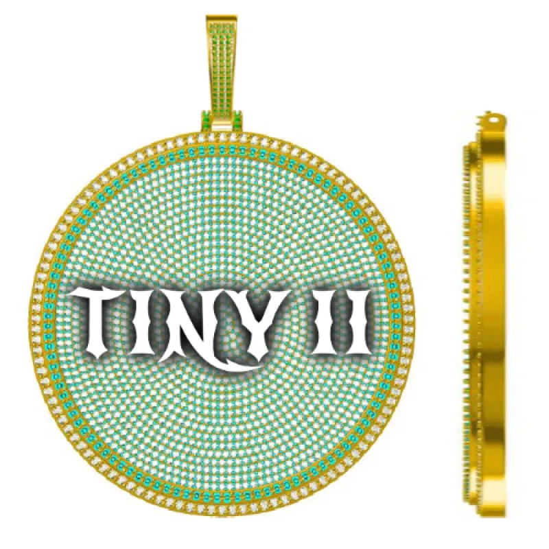 CUSTOM LETTER NECKLACE 3D BIG DISC sold by The GUU Shop