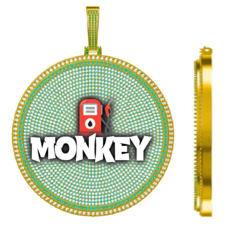 CUSTOM LETTER NECKLACE 3D BIG DISC sold by The GUU Shop