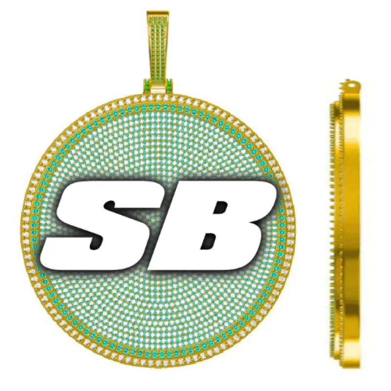 CUSTOM LETTER NECKLACE 3D BIG DISC sold by The GUU Shop