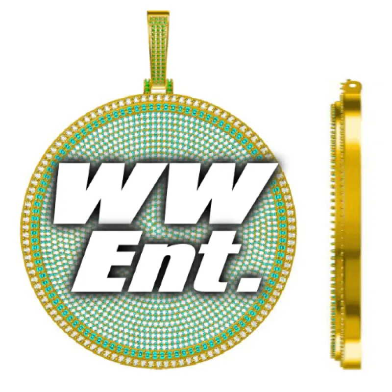 CUSTOM LETTER NECKLACE 3D BIG DISC made by The GUU Shop