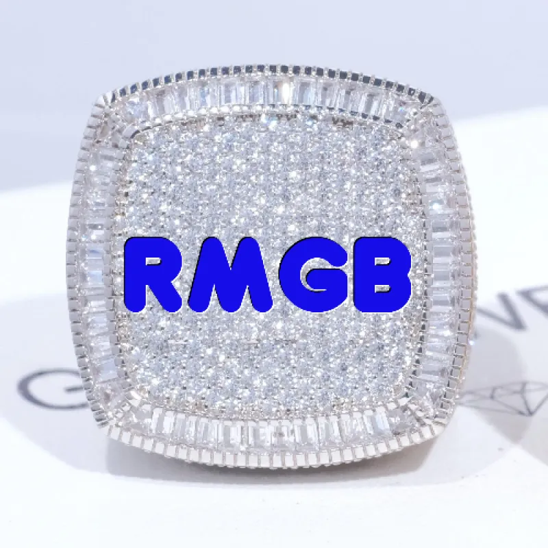 CUSTOM LETTER 3D ICED RING sold by The GUU Shop