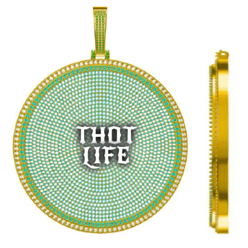 CUSTOM LETTER NECKLACE 3D BIG DISC sold by The GUU Shop