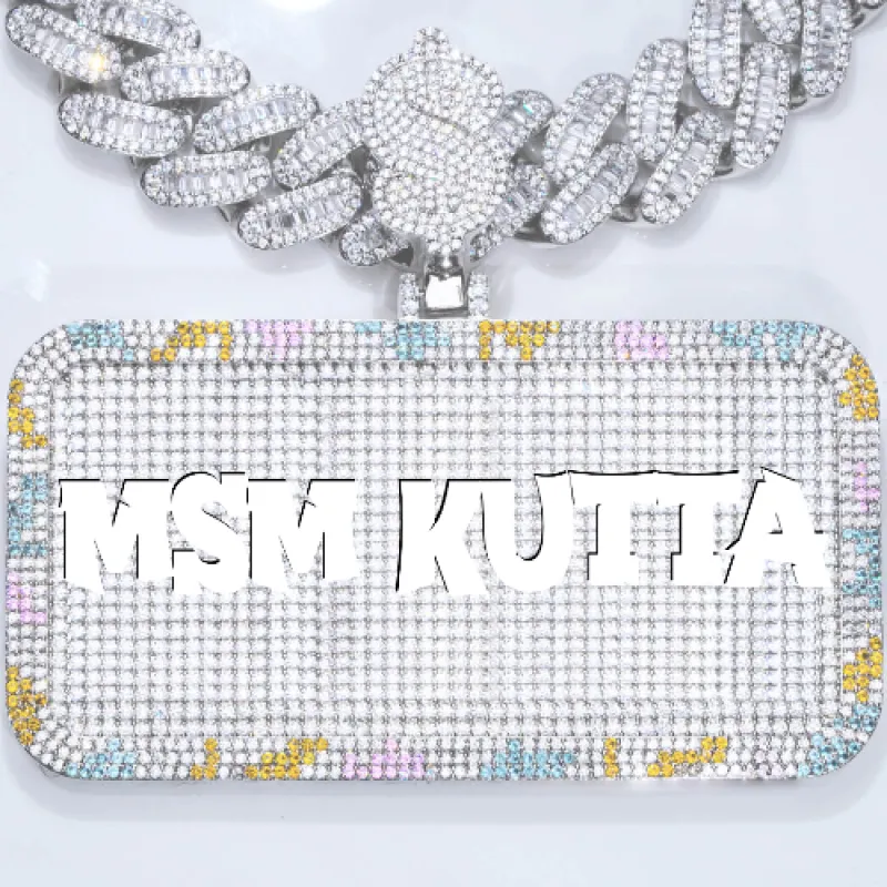 CUSTOM LETTER NECKLACE 3D COLORFUL SQUARE sold by The GUU Shop