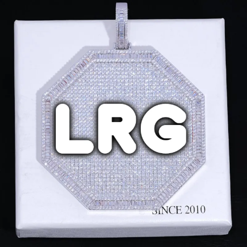 CUSTOM LETTER NECKLACE 3D BIG OCTAGON sold by The GUU Shop