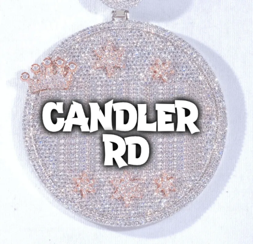 CUSTOM LETTER NECKLACE 3D BIG CROWN DISC sold by The GUU Shop