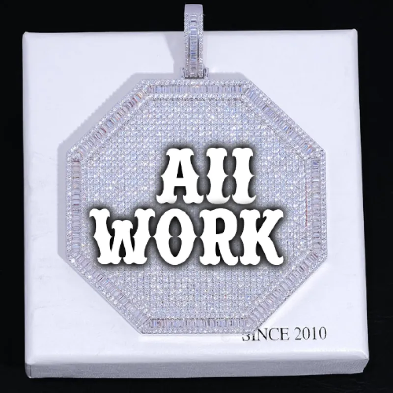 CUSTOM LETTER NECKLACE 3D BIG OCTAGON sold by The GUU Shop