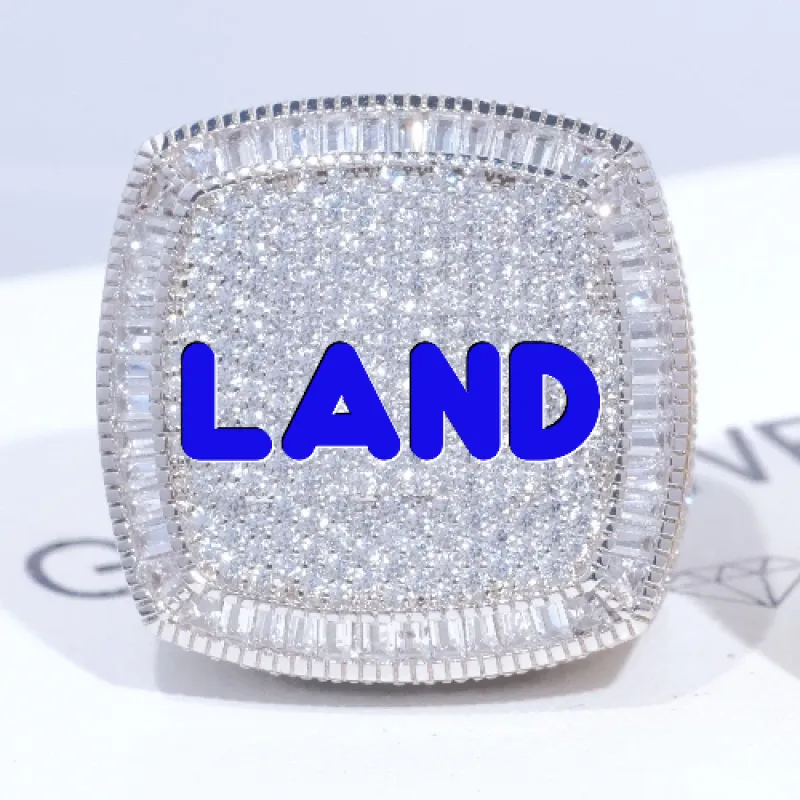 CUSTOM LETTER 3D ICED RING sold by The GUU Shop