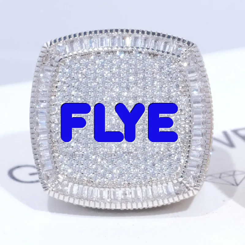 CUSTOM LETTER 3D ICED RING sold by The GUU Shop