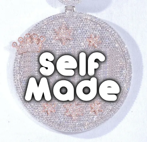 CUSTOM LETTER NECKLACE 3D BIG CROWN DISC sold by The GUU Shop