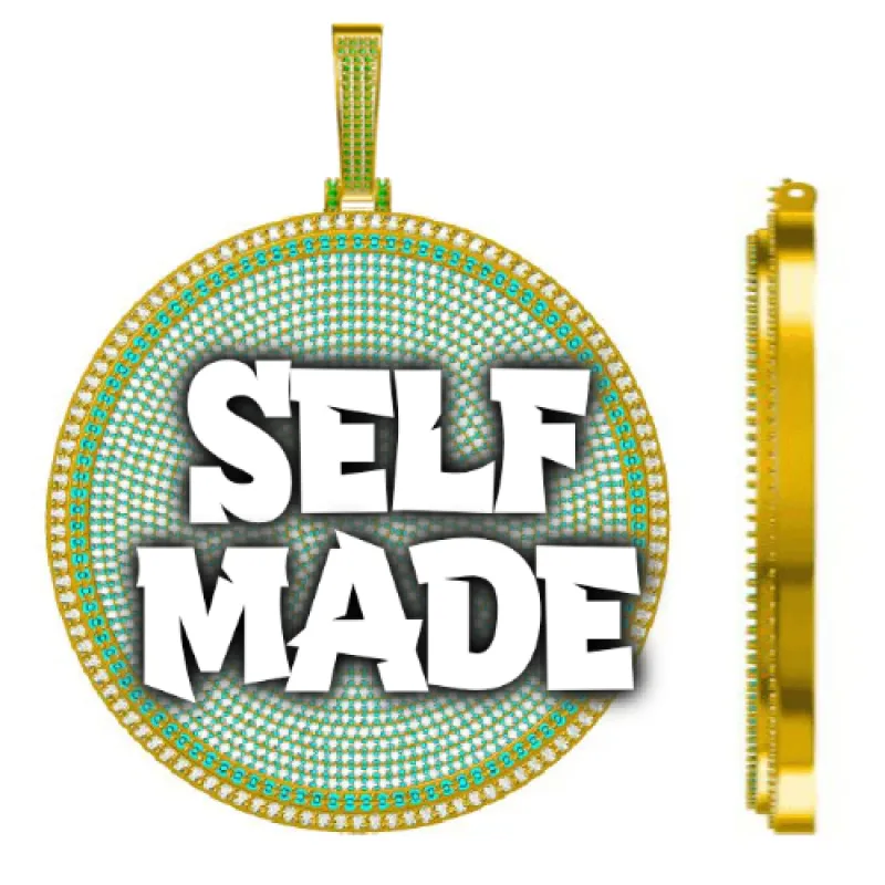 CUSTOM LETTER NECKLACE 3D BIG DISC sold by The GUU Shop