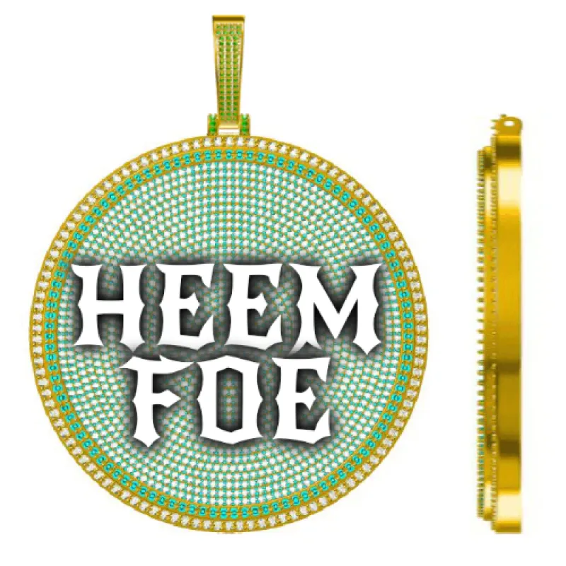 CUSTOM LETTER NECKLACE 3D BIG DISC sold by The GUU Shop