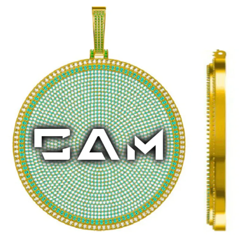 CUSTOM LETTER NECKLACE 3D BIG DISC sold by The GUU Shop