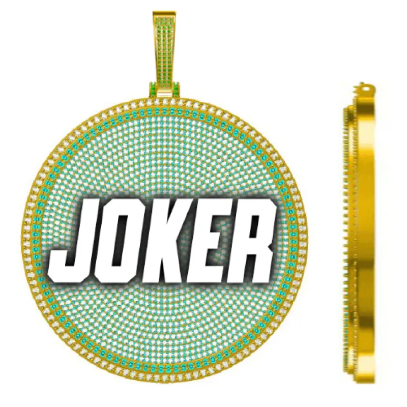 CUSTOM LETTER NECKLACE 3D BIG DISC sold by The GUU Shop