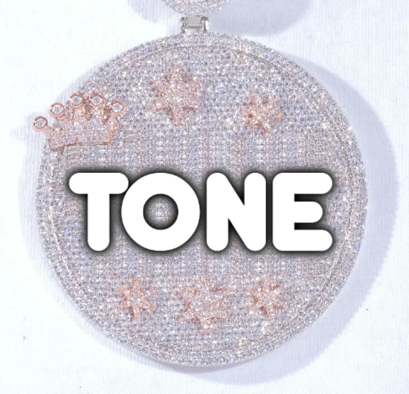 CUSTOM LETTER NECKLACE 3D BIG CROWN DISC sold by The GUU Shop