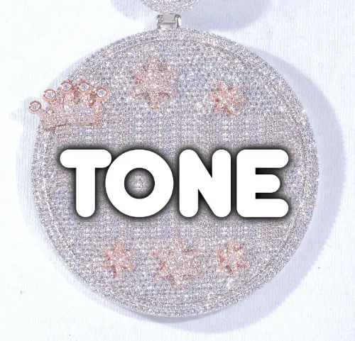 CUSTOM LETTER NECKLACE 3D BIG CROWN DISC sold by The GUU Shop