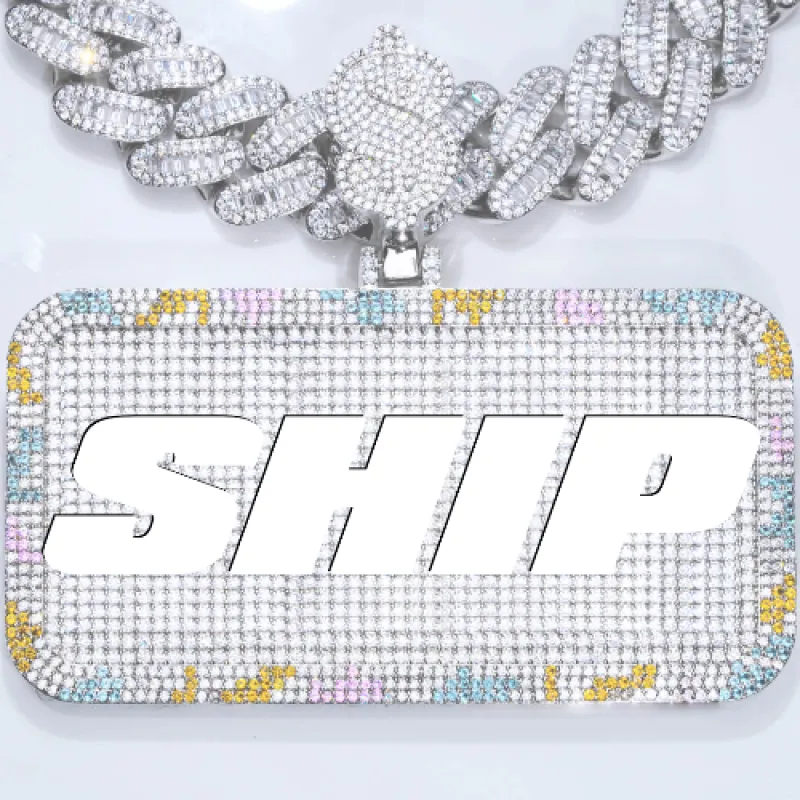 CUSTOM LETTER NECKLACE 3D COLORFUL SQUARE sold by The GUU Shop