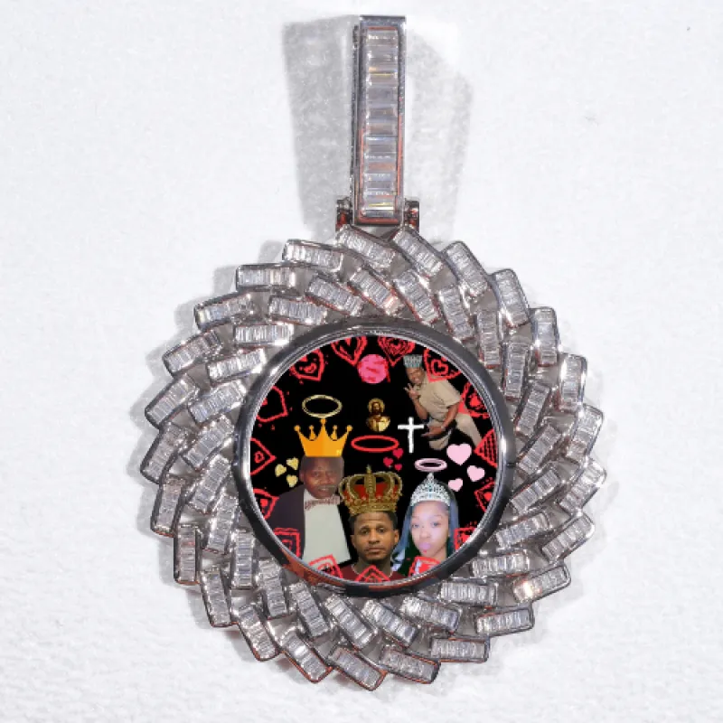 Large 3D Baguette Custom Picture Pendant sold by The GUU Shop