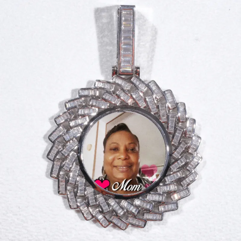 Large 3D Baguette Custom Picture Pendant sold by The GUU Shop