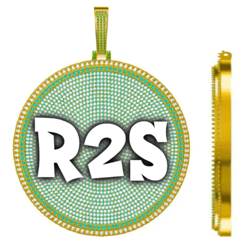 CUSTOM LETTER NECKLACE 3D BIG DISC sold by The GUU Shop