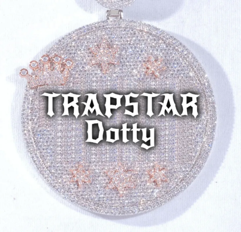 CUSTOM LETTER NECKLACE 3D BIG CROWN DISC sold by The GUU Shop