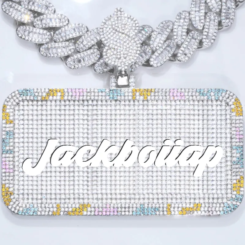 CUSTOM LETTER NECKLACE 3D COLORFUL SQUARE sold by The GUU Shop